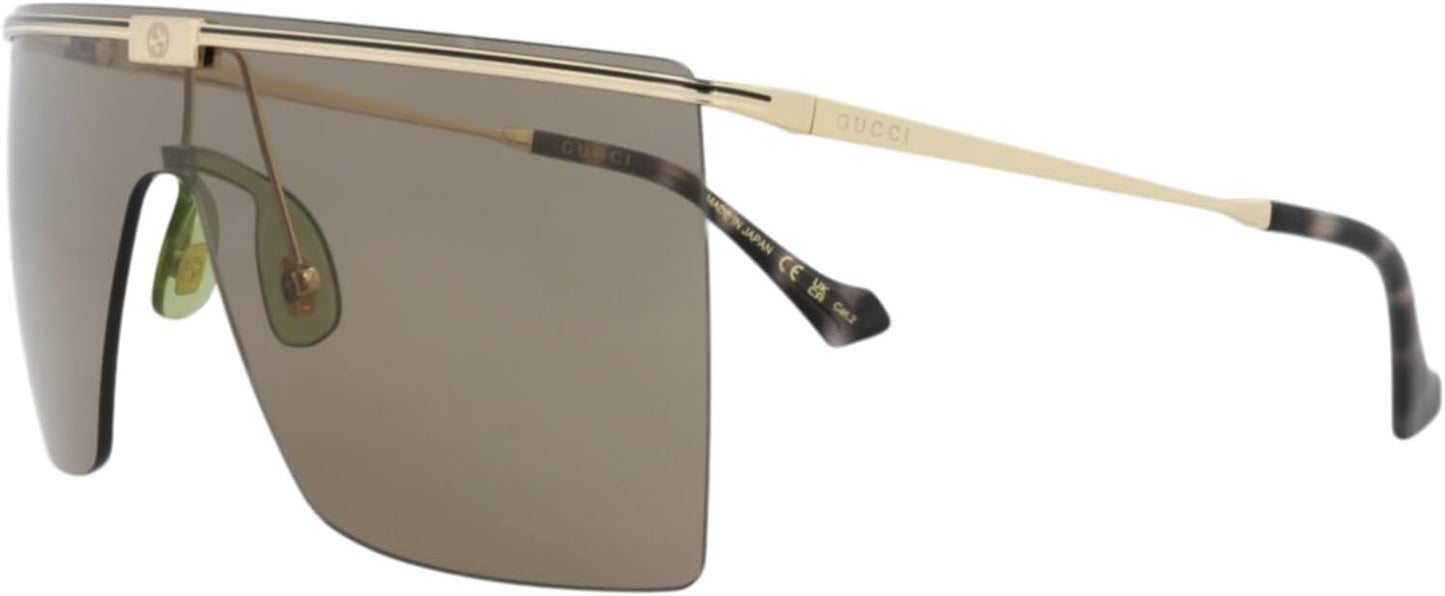 Gucci Shield-Frame Metal Sunglasses