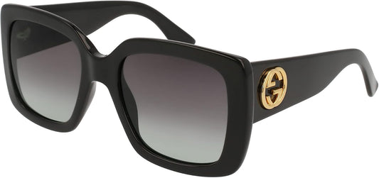 Gucci Square Sunglasses GG0141SN 001 Black/Gold 53mm 0141