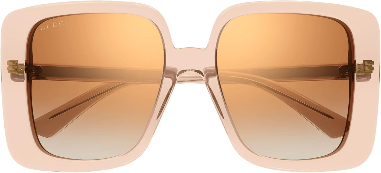 Gucci GG1314S 005 Beige/Brown Mirrored Oversized Square Women's 55mm Sunglasses