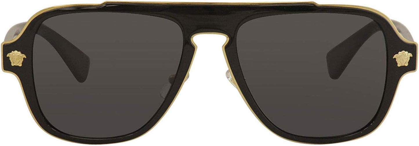 Versace Man Sunglasses Black Frame, Dark Grey Lenses, 56MM