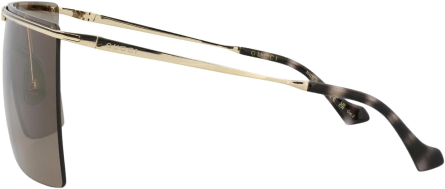 Gucci Shield-Frame Metal Sunglasses