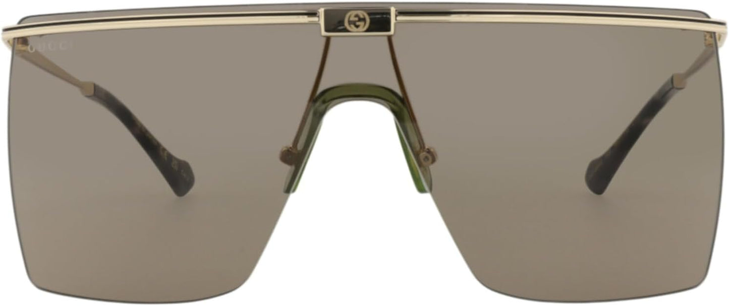 Gucci Shield-Frame Metal Sunglasses