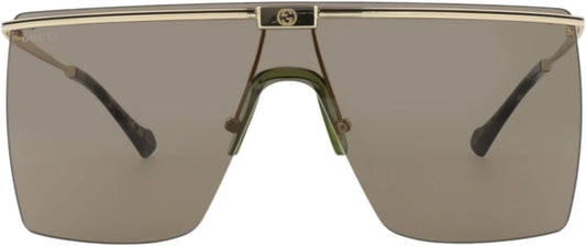 Gucci Shield-Frame Metal Sunglasses