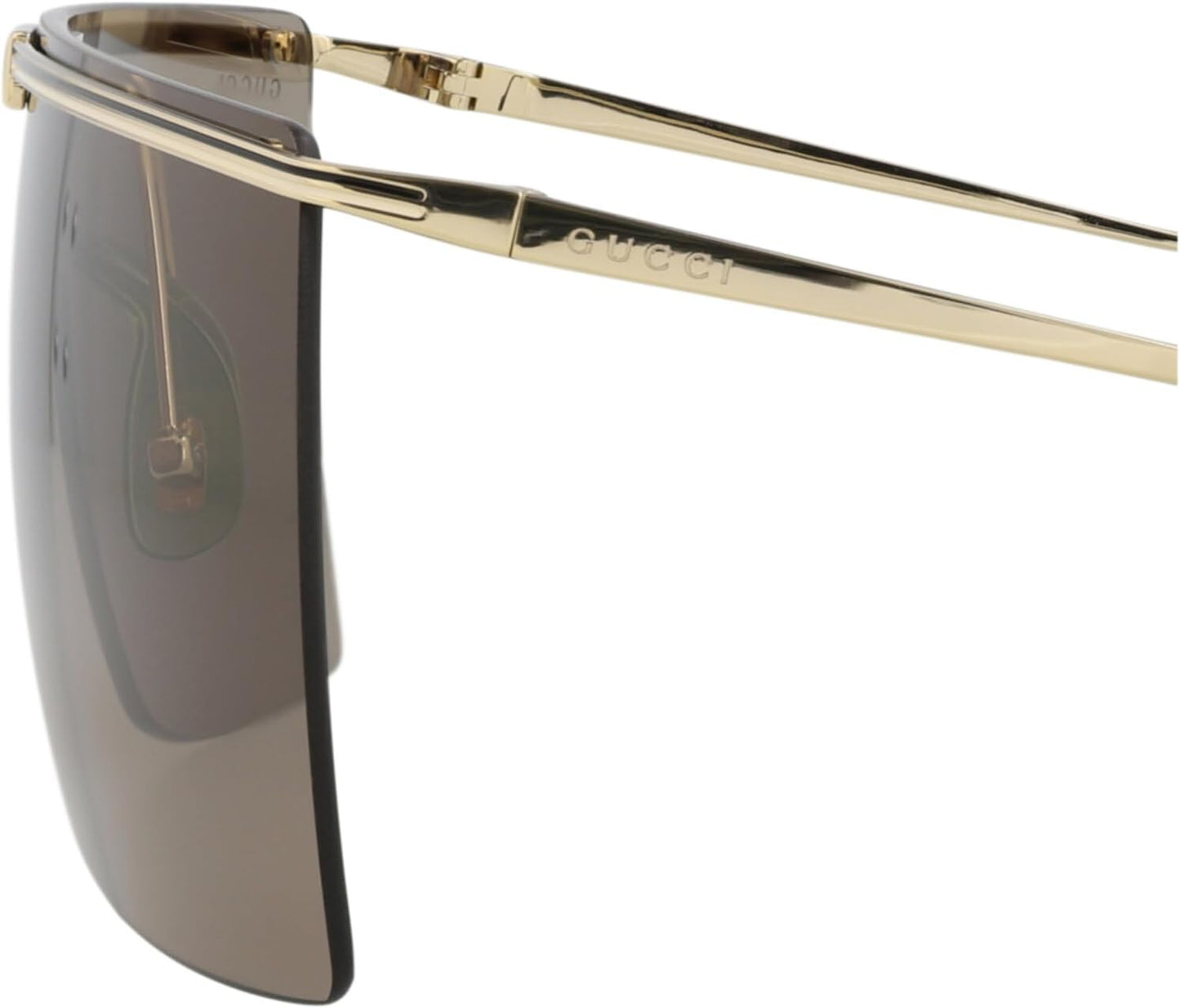 Gucci Shield-Frame Metal Sunglasses