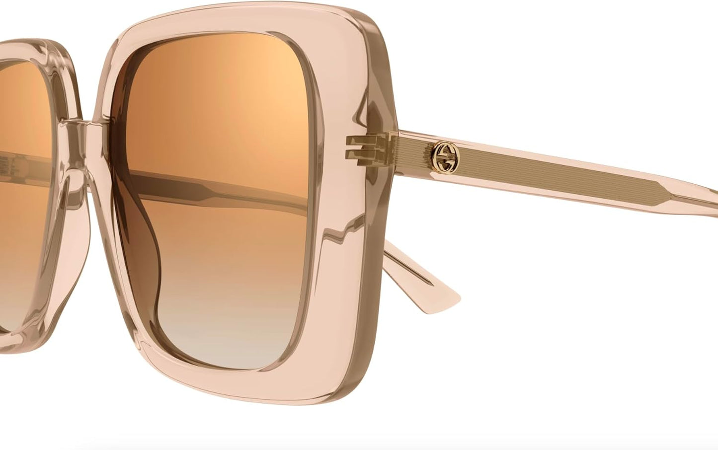 Gucci GG1314S 005 Beige/Brown Mirrored Oversized Square Women's 55mm Sunglasses
