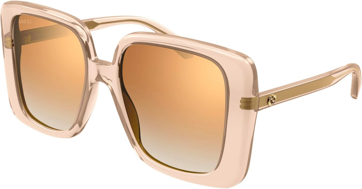 Gucci GG1314S 005 Beige/Brown Mirrored Oversized Square Women's 55mm Sunglasses