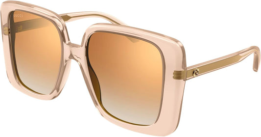 Gucci GG1314S 005 Beige/Brown Mirrored Oversized Square Women's 55mm Sunglasses