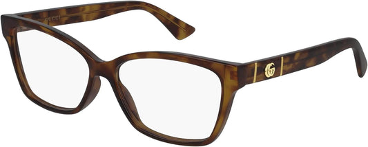 Gucci Gucci-Logo Women's GG0634O 002 Havana Full Rim Rectangular Eyeglasses 55mm